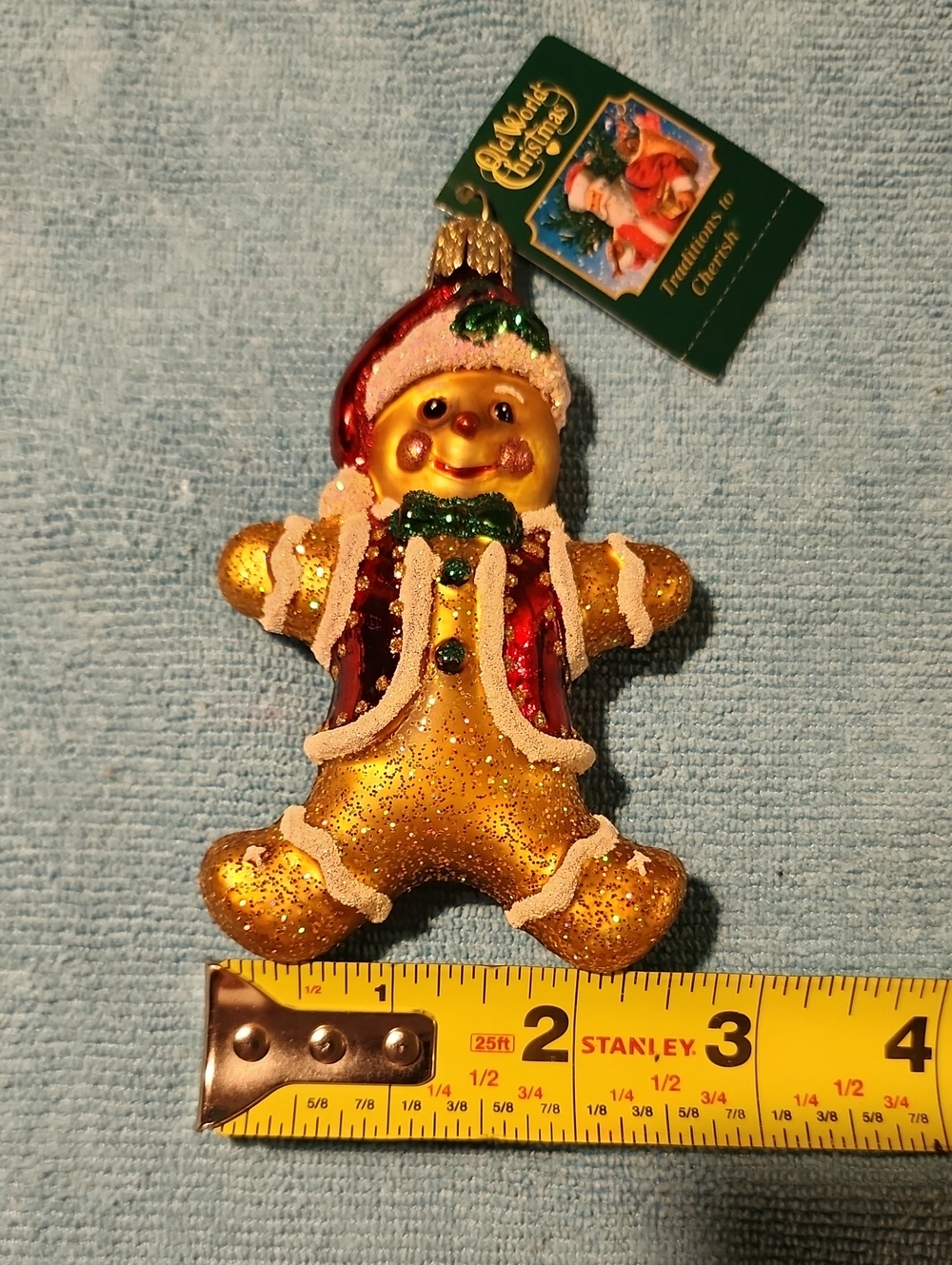 2019 Old World Christmas Gingerbread Glass Ornament with Original Tag